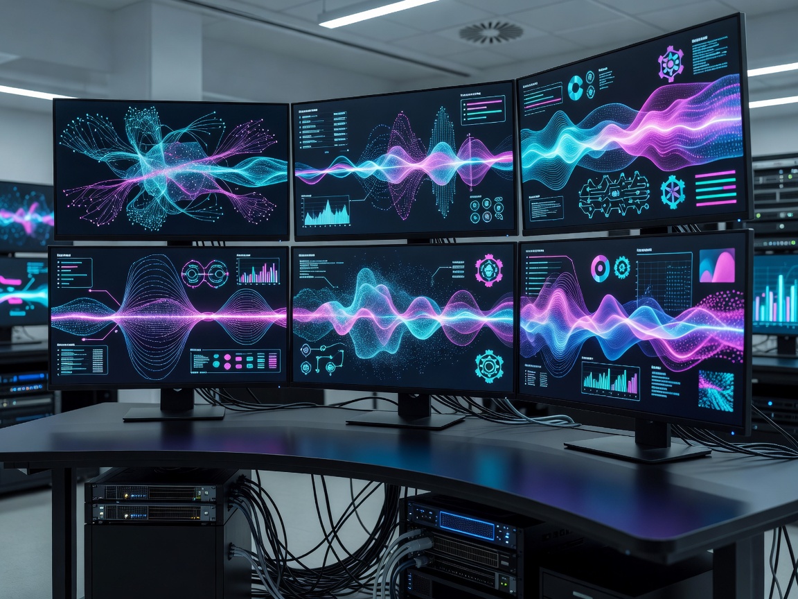 Full automated AI content creation workflow setup on multiple screens