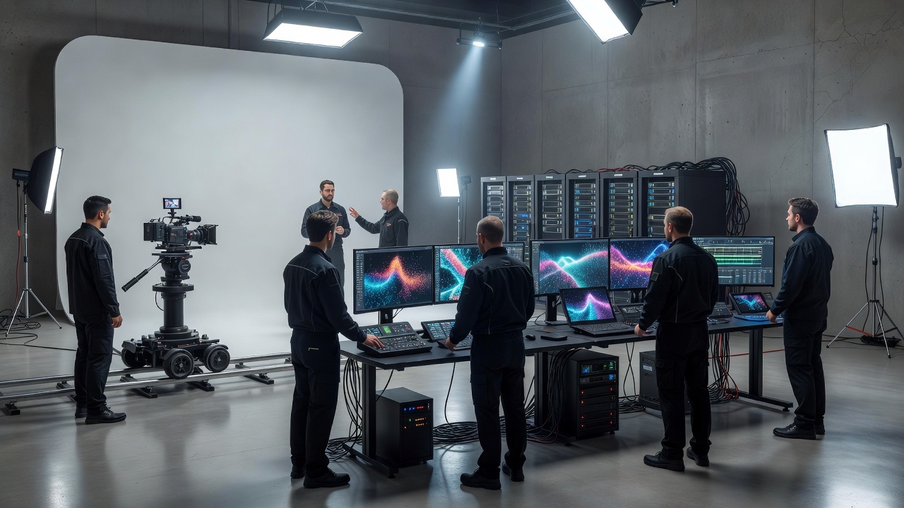 Generative video production studio setup representing Runway Gen-3
